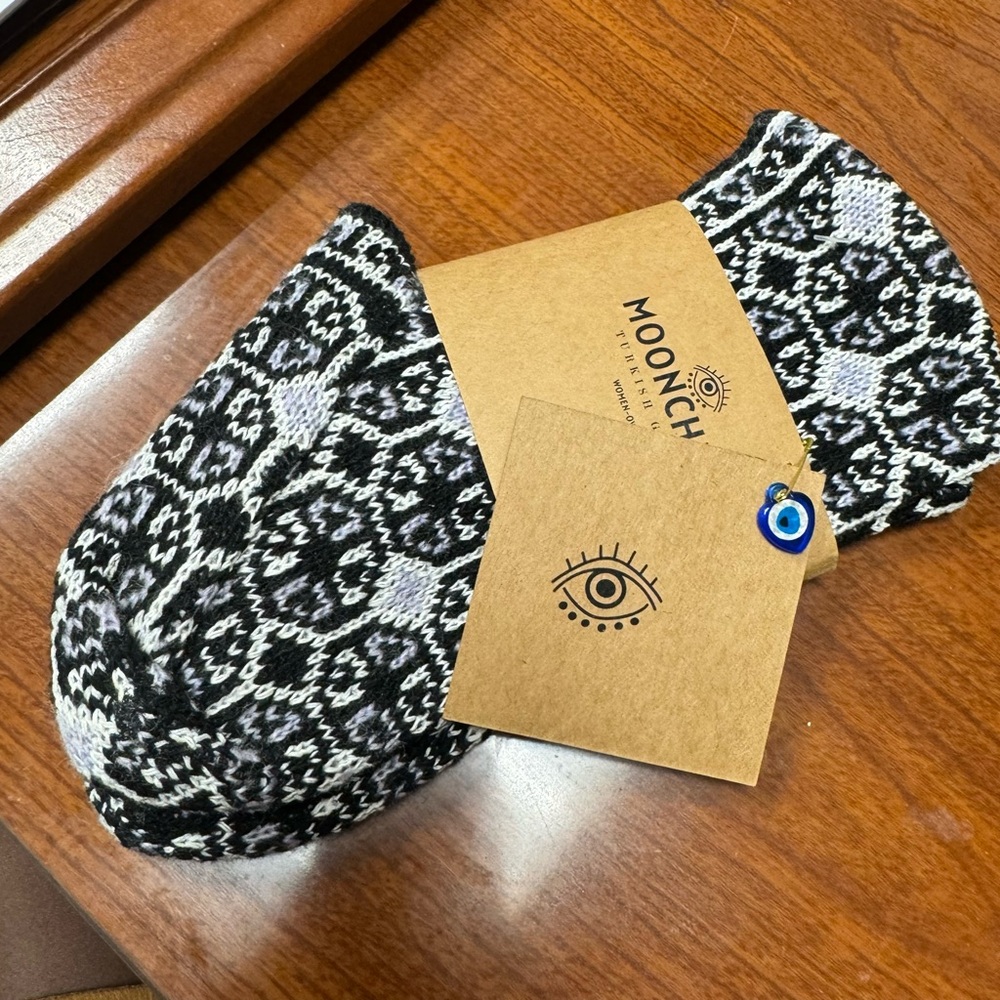 MOONCHILD Turkish Goods Black Gray Ankle Patik Slipper Socks NEW One Size
